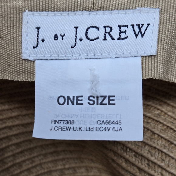 J. CREW TEXTURED SUMMER STRAW HAT DUSTY DUNE SHAPED SUN HAT WOMEN OS VACATION - Picture 7 of 16